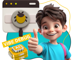Тестирование & Vibe Debug. Охотники за багами - КИБЕРшкола программирования для детей, компьютерные курсы для школьников, начинающих и подростков - KIBERone г. Власиха