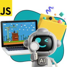 Язык программирования JavaScript + AI. Проектное обучение + геймификация + AI-помощники - КИБЕРшкола программирования для детей, компьютерные курсы для школьников, начинающих и подростков - KIBERone г. Власиха